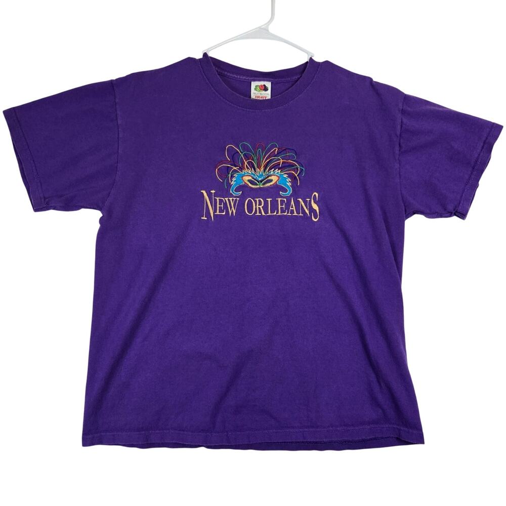 Vintage tshirt Mardi Gras New Orleans Embroidered shirt 0632 - Picture 1 of 6